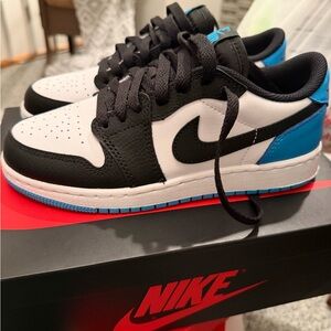 Jordan Kids Black and Blue Sneakers